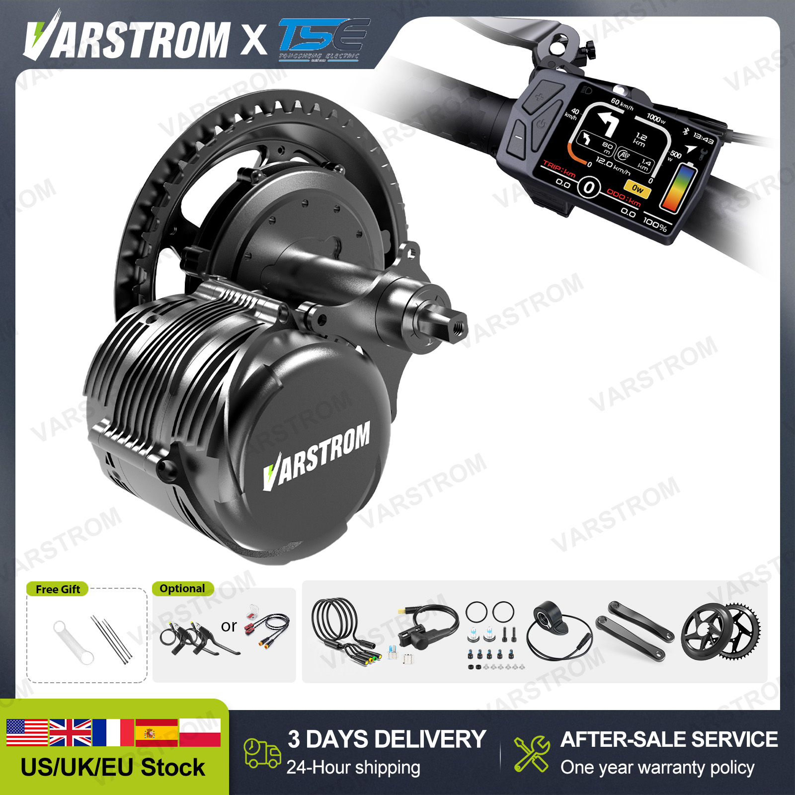 【米国株】Tongsheng 750W TSDZ8 TSDZ - Torque Sensor Mid Drive Motor Kit のレビューと価格